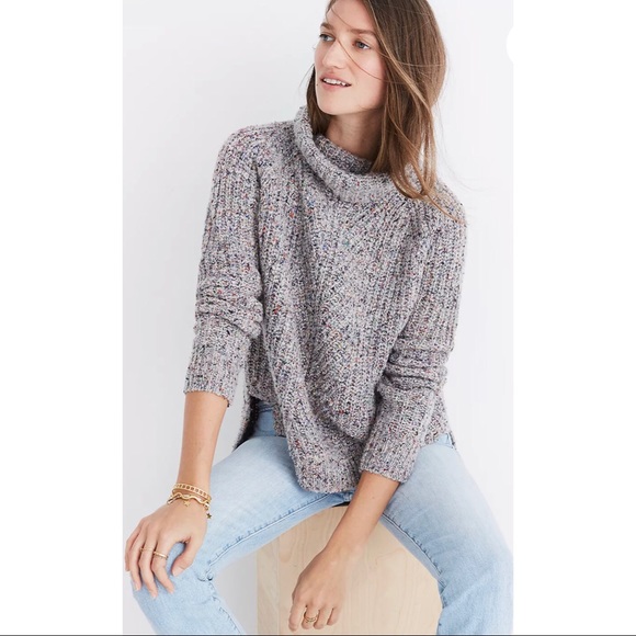 Madewell Sweaters - Madewell Colorfleck Ribbed Turtleneck Sweater S